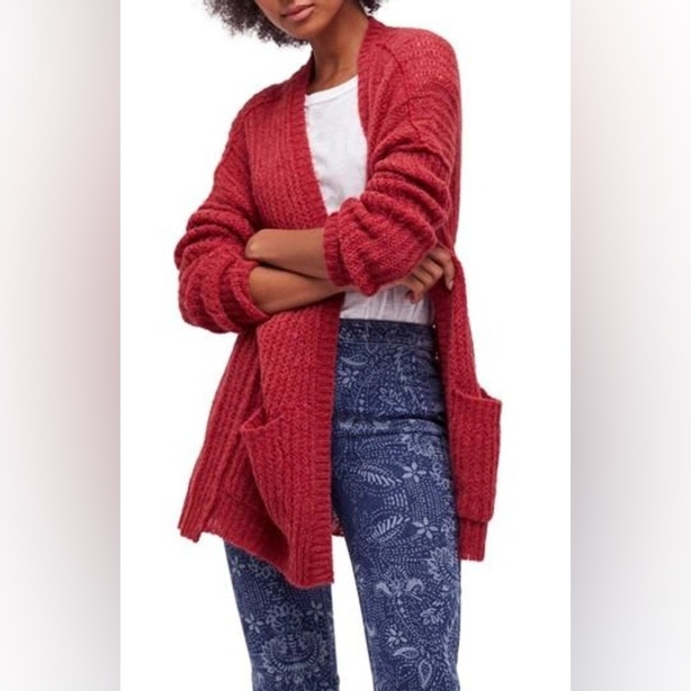 Free People Weekend Getaway Cardi Sweater Cardigan Size S